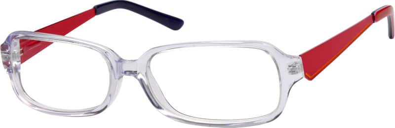 Angle view of Kids’ Rectangle Glasses 724323 in Clear