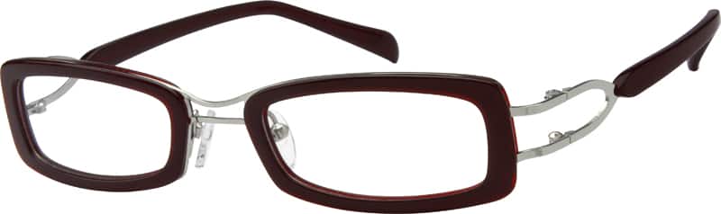 Angle view of Rectangle Glasses 725018 in Red