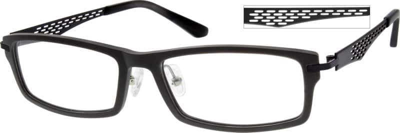 Angle view of Anteojos rectangulares 728512 in Gris