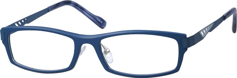 Angle view of Rectangle Glasses 728816 in Blue