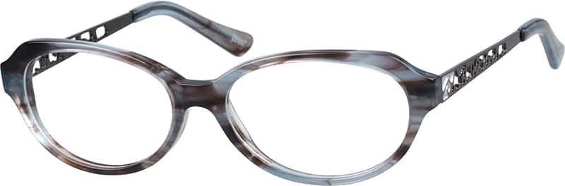 Angle view of Oval Glasses 729426 in Blue