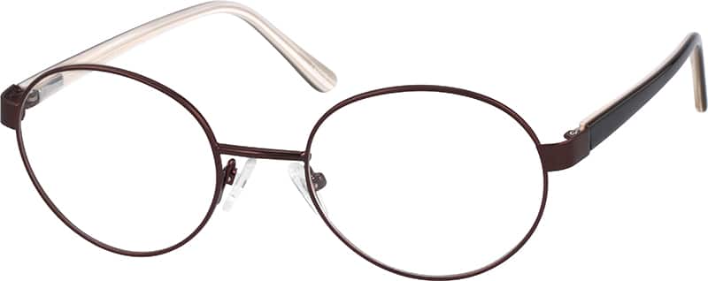 Angle view of Round Glasses 730015 in Brown