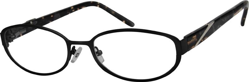 Angle view of Oval Glasses 730221 in Black