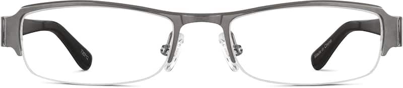 Gray Half-Rim Glasses 