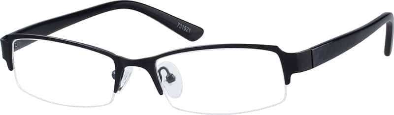 Angle view of Rectangle Glasses 731521 in Black