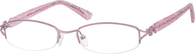 Angle view of Rectangle Glasses 731619 in Pink