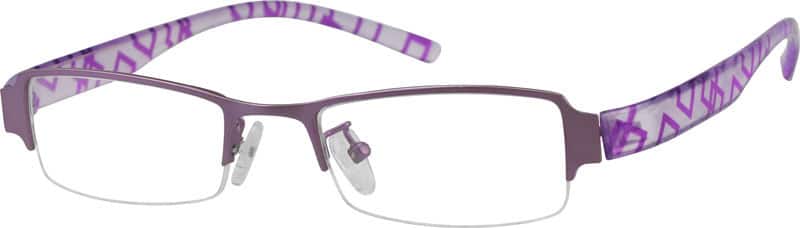 Angle view of Kids’ Rectangle Glasses 733817 in Purple