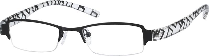 Angle view of Kids’ Rectangle Glasses 733821 in Black