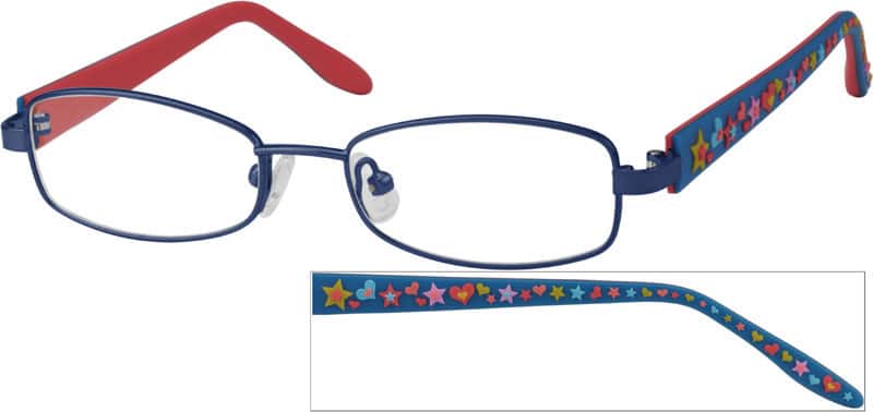 Angle view of Kids’ Rectangle Glasses 735316 in Blue