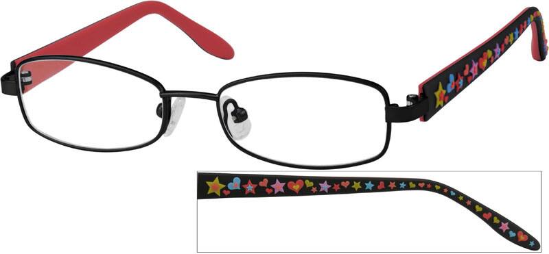 Angle view of Kids’ Rectangle Glasses 735321 in Black