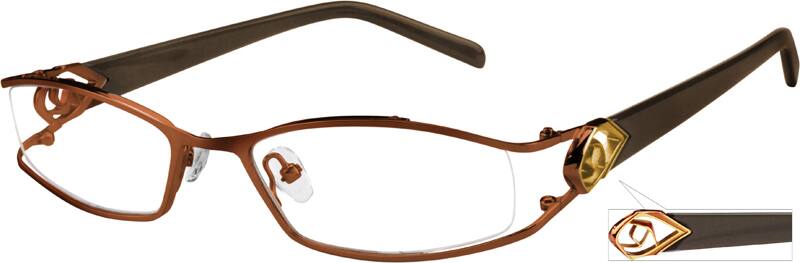 Angle view of Oval Glasses 736215 in Brown