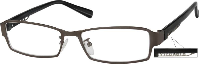Angle view of Rectangle Glasses 736612 in Gray