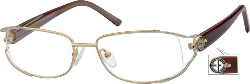 Angle view of Rectangle Glasses 737814 in Gold