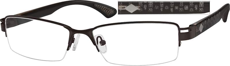 Angle view of Rectangle Glasses 738615 in Brown