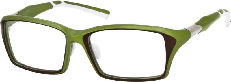 Angle view of Plastic Full-Rim Frame 741724 in Green