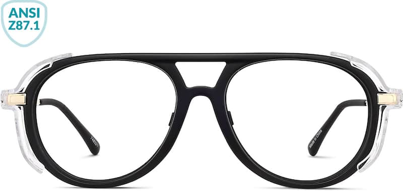 Matte Black Z87.1 Safety Glasses