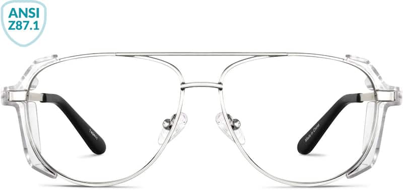 Silver Z87.1 Safety Glasses