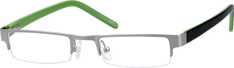 Angle view of Kids’ Rectangle Glasses 750511 in Silver