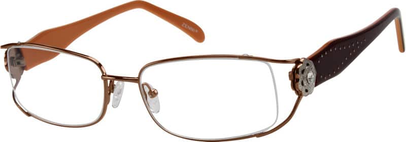Angle view of Rectangle Glasses 751015 in Brown