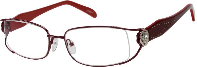 Angle view of Rectangle Glasses 751018 in Red
