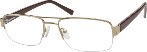 752414 Metal Alloy Half-Rim Frame with Acetate Temples