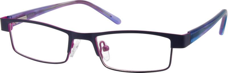 Angle view of Kids’ Rectangle Glasses 752717 in Purple