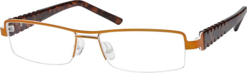 Angle view of Rectangle Glasses 753415 in Brown