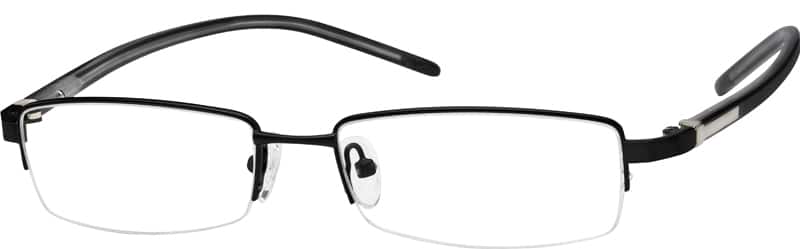 Angle view of Rectangle Glasses 753821 in Black