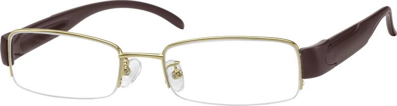 Angle view of Rectangle Glasses 754414 in Gold