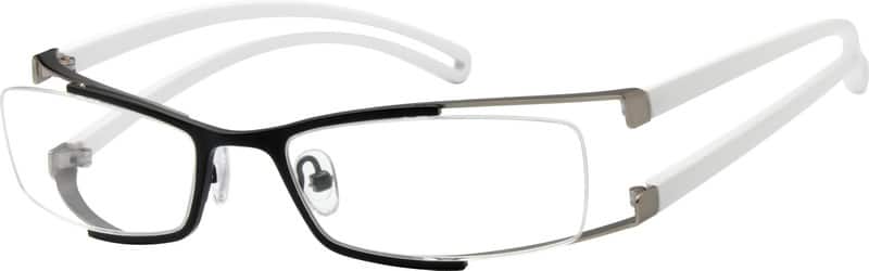 Angle view of Rectangle Glasses 755930 in White