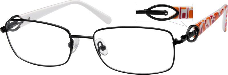 Angle view of Rectangle Glasses 761821 in Black