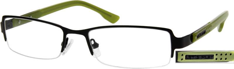 Angle view of Rectangle Glasses 765721 in Black