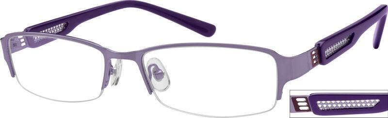 Angle view of Rectangle Glasses 770017 in Purple