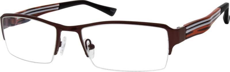 Angle view of Rectangle Glasses 770815 in Brown