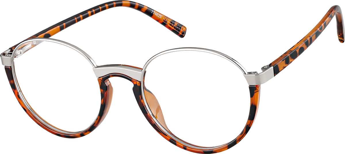 Angle view of Round Glasses 774625 in Tortoiseshell