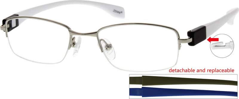 Angle view of Rectangle Glasses 779411 in Silver