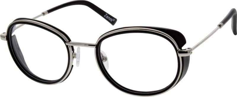 Angle view of Round Glasses 780021 in Black