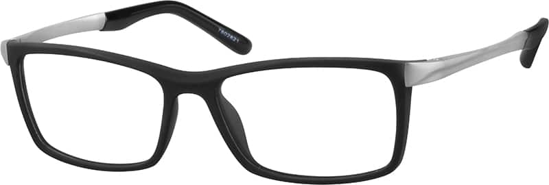 Angle view of Rectangle Glasses 7802821 in Black