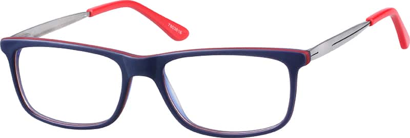 Angle view of Rectangle Glasses 7803816 in Blue