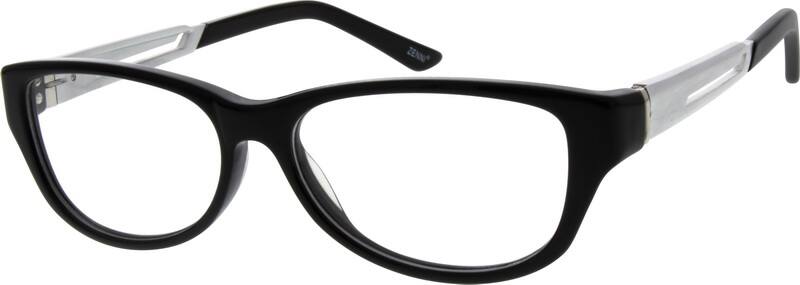 Angle view of Oval Glasses 780421 in Black