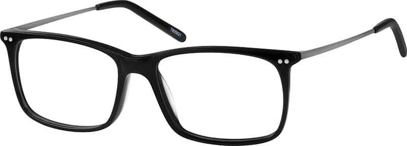 Angle view of Rectangle Glasses 7805621 in Black