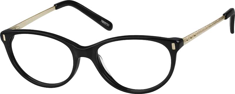 Angle view of Oval Glasses 7805721 in Black