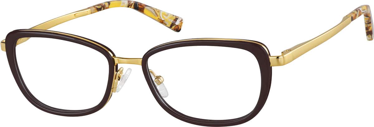 Angle view of Rectangle Glasses 7806215 in Brown