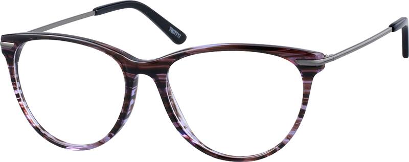 Angle view of Cat-Eye Glasses 7807717 in Purple Stripe