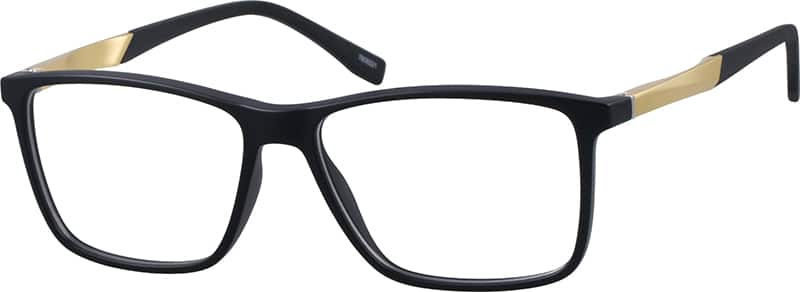 Angle view of Rectangle Glasses 7808221 in Black