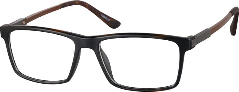 Angle view of Rectangle Glasses 7809015 in Dark Brown