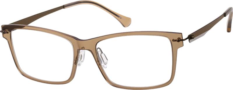 Angle view of Square Glasses 7809915 in Translucent Brown