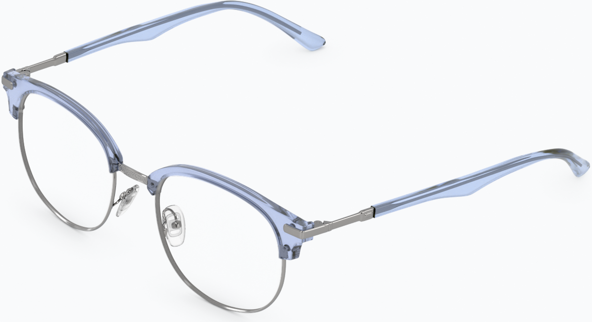 Angle view of Browline Glasses 7810716 in Blue