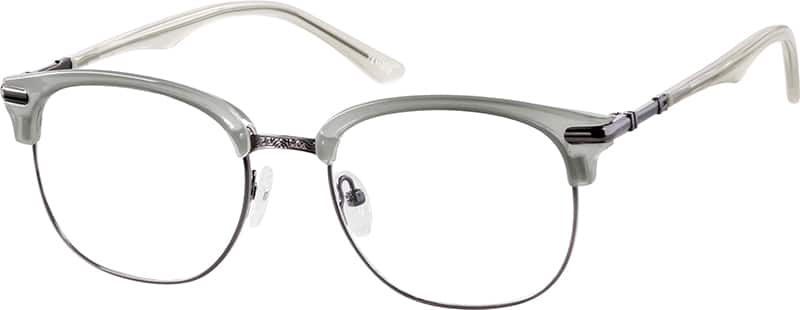 Angle view of Browline Glasses 7811012 in Gray