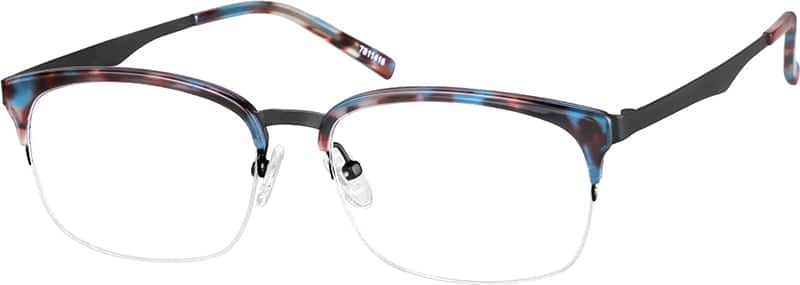 Angle view of Browline Glasses 7811416 in Blue Tortoiseshell